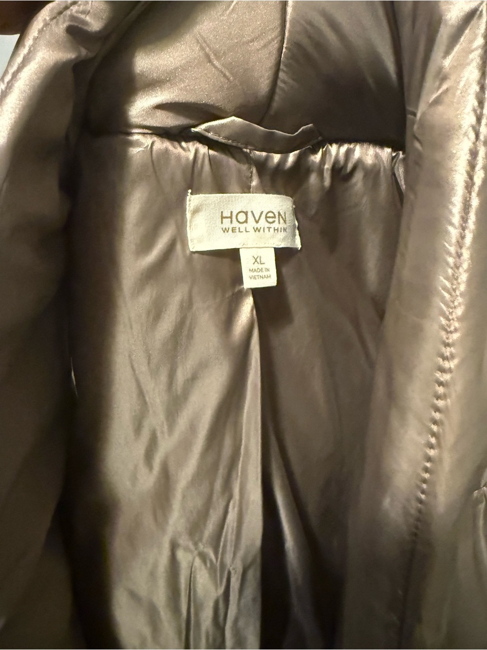 HAVEN Well Within Quilted Satin Vest in Shimmery Taupe - Picture 3 of 3